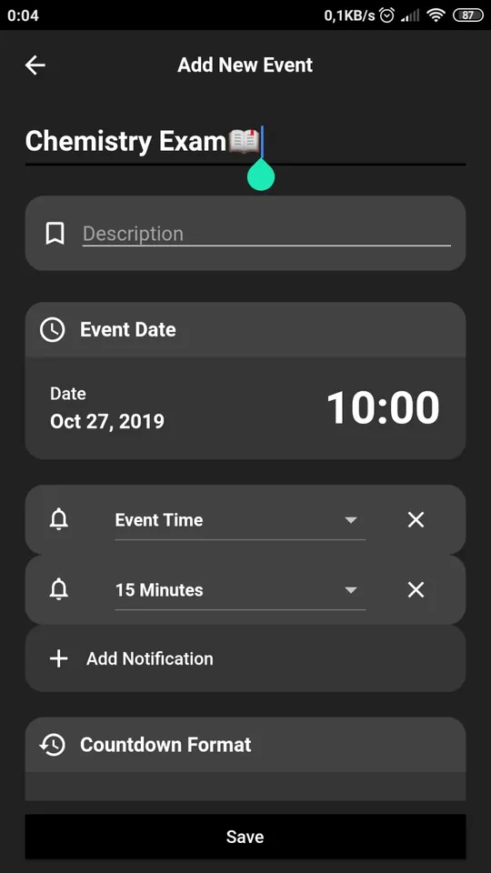 Countdown & Reminder — Settings