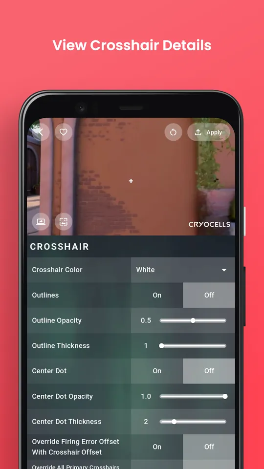 Crosshair — Preview on your background